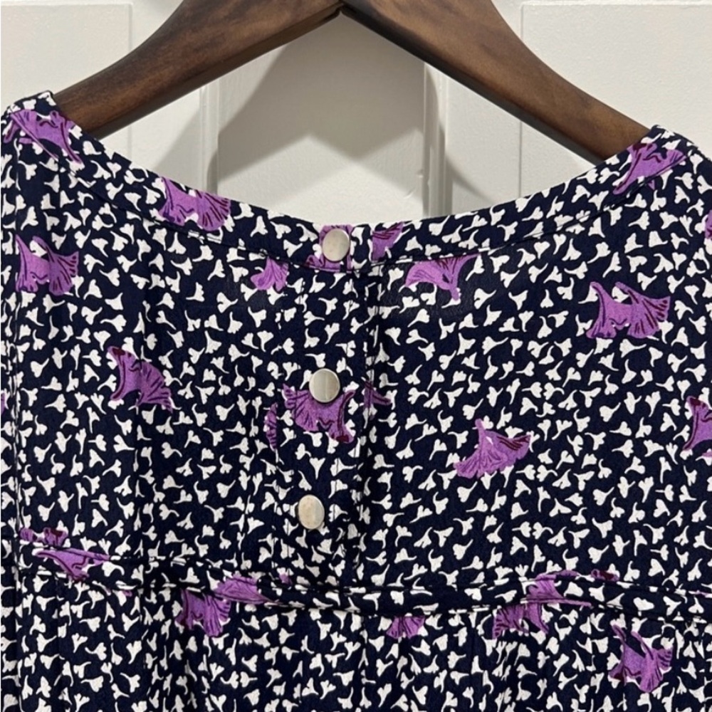Maje Paris Pansy Crepe Smocked Sleeveless Mini Dress Women's EU 42 US L NWOT - Picture 11 of 16